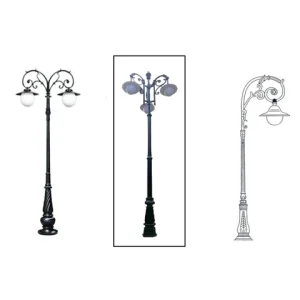 Cột Đèn Trang Trí Sân Vườn Mai Chiếu Thủy Tay 1, 2, 3 Bóng