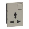 Ổ Cắm Arteor™ 2P+E Có Công Tắc - 3 Module - Màu Champagne