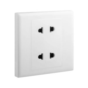 Ổ cắm đôi 2 chấu chuẩn Âu Mỹ Eloe
